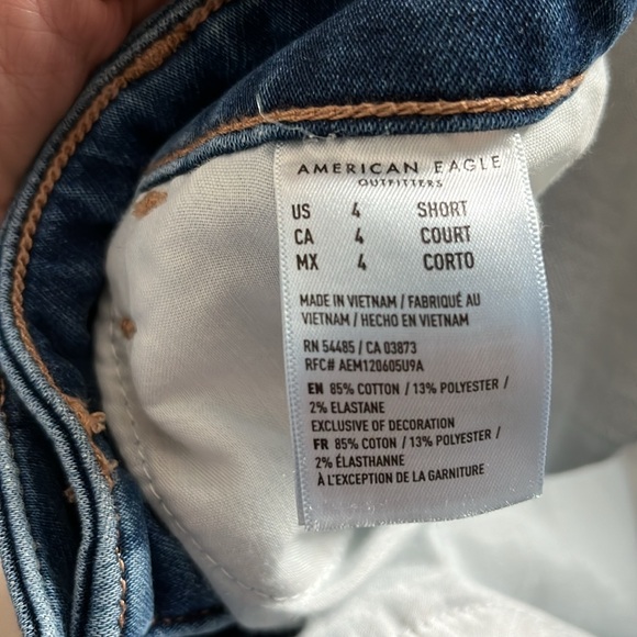 American Eagle Next Level Stretch High Hi -Rise Jeggings Jeans 4 Short Dark Wash - Picture 4 of 4